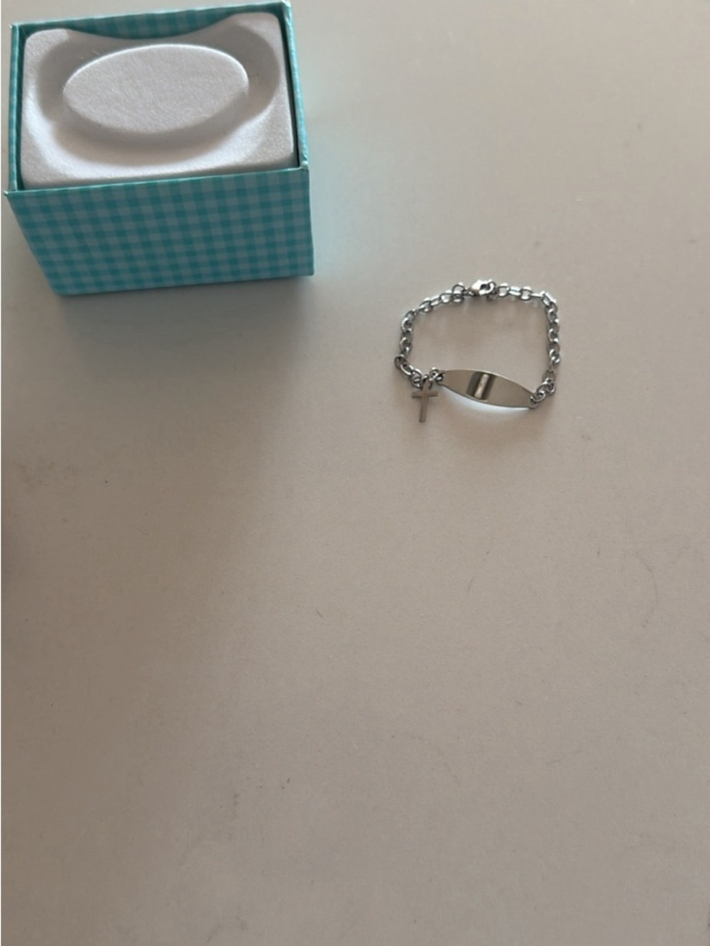Steel Chain Bracelet with Cross Charm for small child